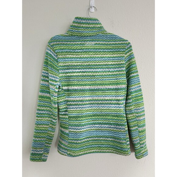 Spyder Women’s Knit Blue And Green 1/4th Zip Base Layer  Top Fall Jacket Size 8 - Picture 2 of 8
